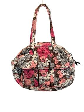 Vera Bradley Cotton Insulated mocha rouge   Pink Floral Pattern Bag Dividers.